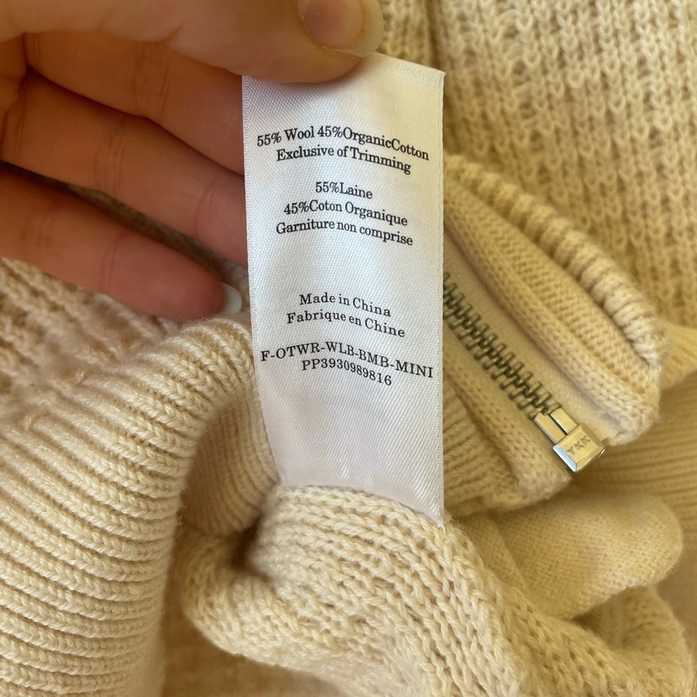 NWOT Everlane The Cropped Cotton-Merino Bomber Size L - Picture 9 of 10
